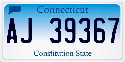 CT license plate AJ39367