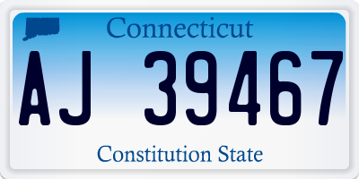 CT license plate AJ39467