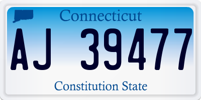 CT license plate AJ39477