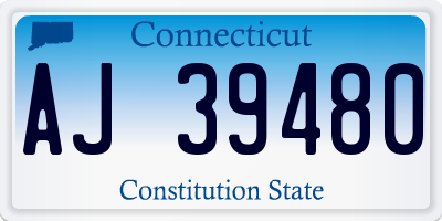 CT license plate AJ39480
