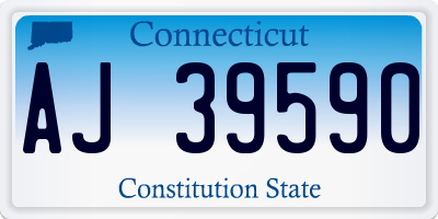 CT license plate AJ39590