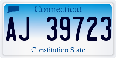 CT license plate AJ39723