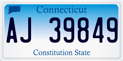 CT license plate AJ39849
