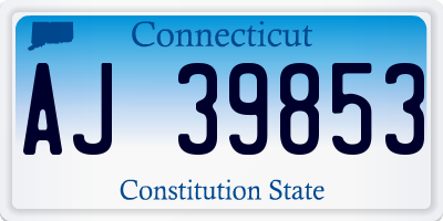 CT license plate AJ39853