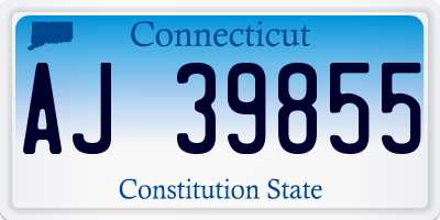 CT license plate AJ39855