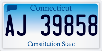 CT license plate AJ39858