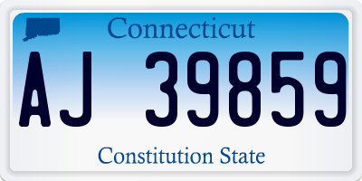 CT license plate AJ39859