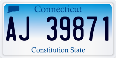CT license plate AJ39871