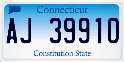 CT license plate AJ39910