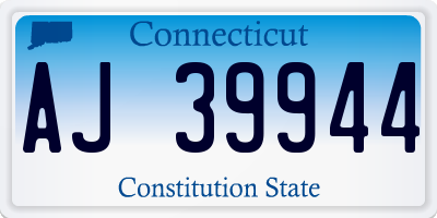 CT license plate AJ39944