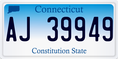 CT license plate AJ39949