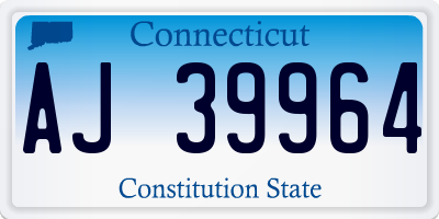CT license plate AJ39964