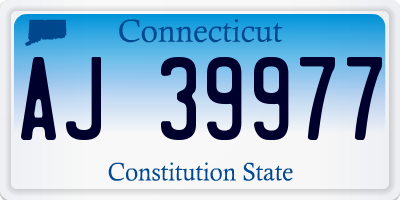 CT license plate AJ39977