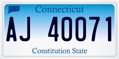 CT license plate AJ40071