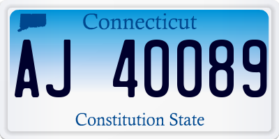 CT license plate AJ40089