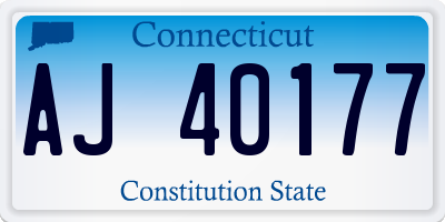 CT license plate AJ40177