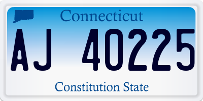 CT license plate AJ40225