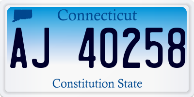 CT license plate AJ40258