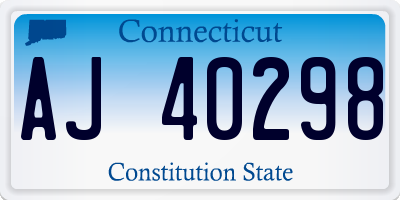 CT license plate AJ40298