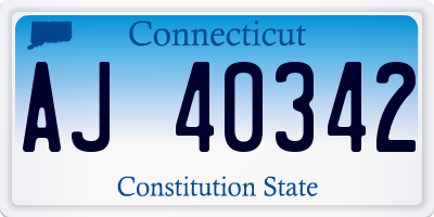 CT license plate AJ40342