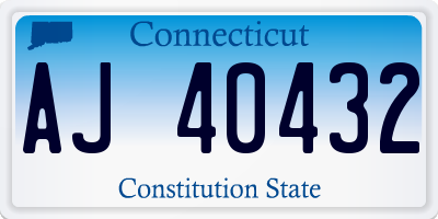 CT license plate AJ40432