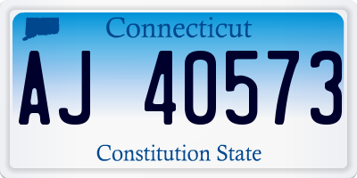CT license plate AJ40573