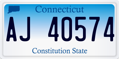 CT license plate AJ40574