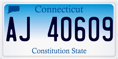 CT license plate AJ40609