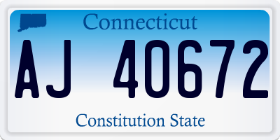 CT license plate AJ40672