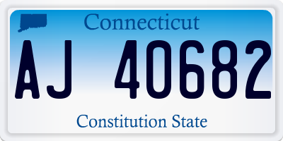 CT license plate AJ40682