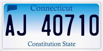CT license plate AJ40710