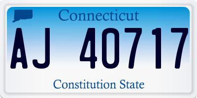 CT license plate AJ40717