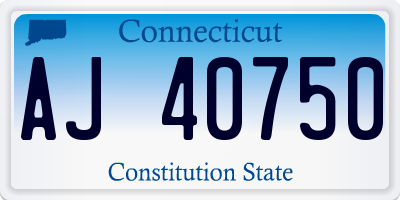 CT license plate AJ40750