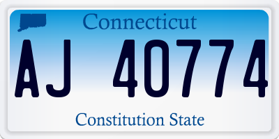 CT license plate AJ40774