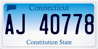 CT license plate AJ40778