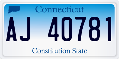 CT license plate AJ40781