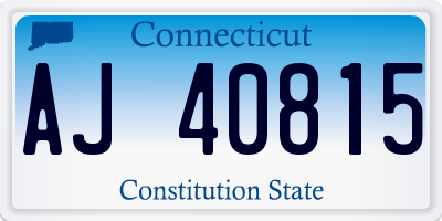 CT license plate AJ40815