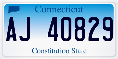 CT license plate AJ40829