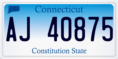 CT license plate AJ40875