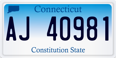 CT license plate AJ40981