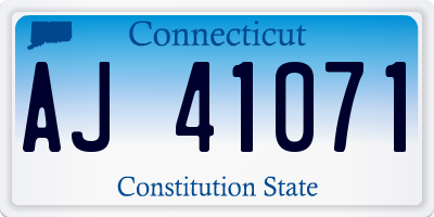 CT license plate AJ41071