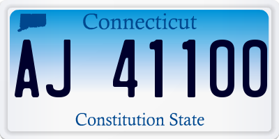 CT license plate AJ41100