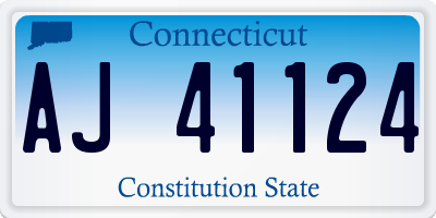 CT license plate AJ41124