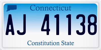 CT license plate AJ41138
