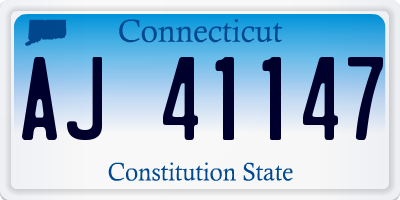 CT license plate AJ41147