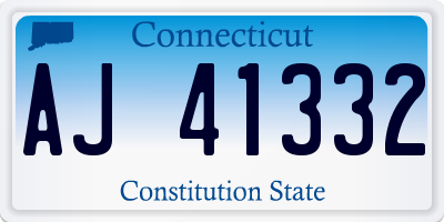 CT license plate AJ41332