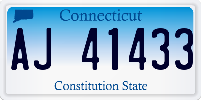 CT license plate AJ41433