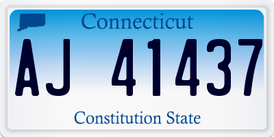 CT license plate AJ41437