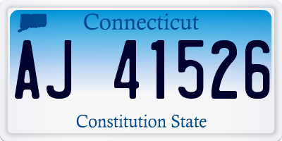 CT license plate AJ41526