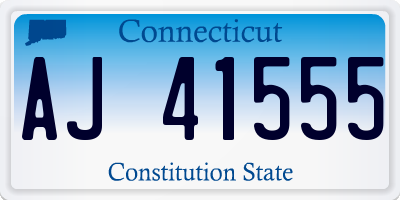 CT license plate AJ41555